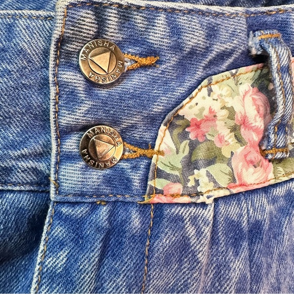 Vintage Manisha Jeans High Rise Floral Detail Acid Wash Women's Size 9 / 27 - Picture 11 of 16